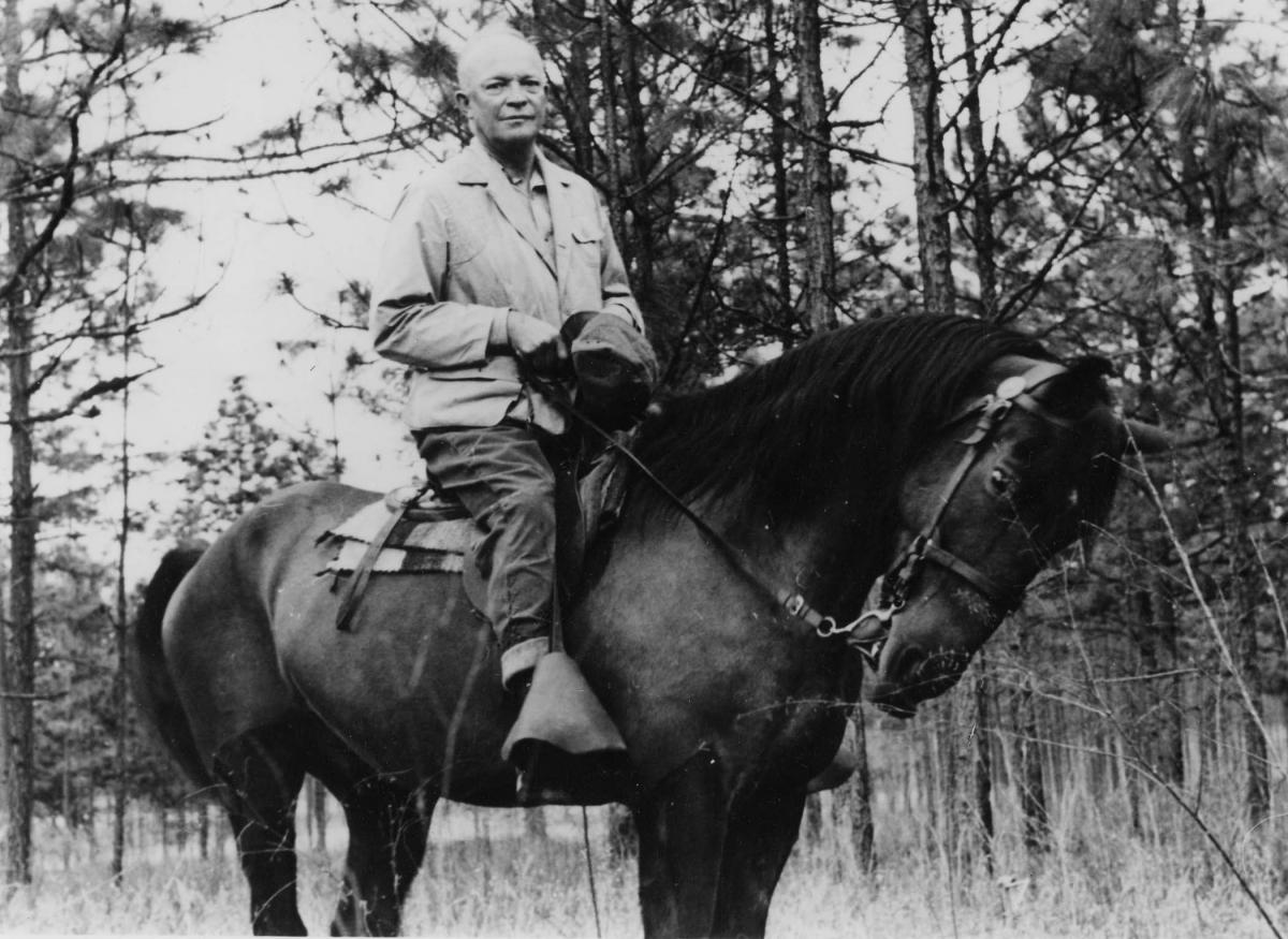 Eisenhower on horseback.