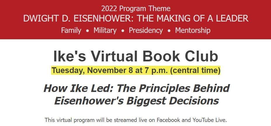 How Ike Led book club program for November 8