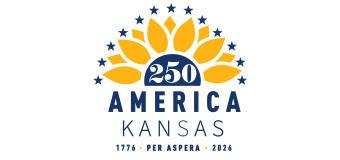 Logo for America 250 Celebrations in Kansas