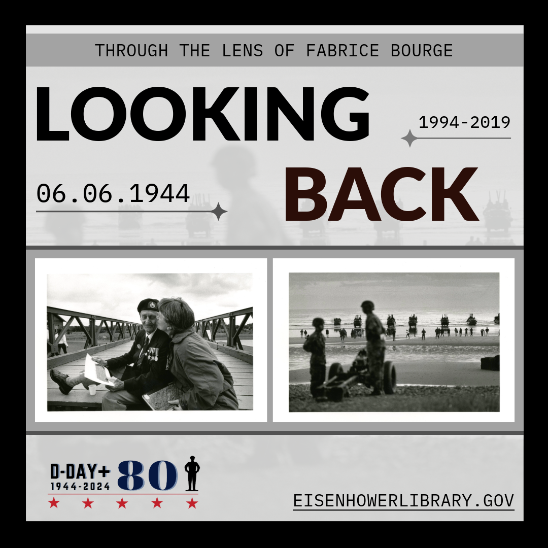 Promotional artwork for the Looking Back D-Day photo exhibit