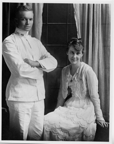Dwight and Mamie Eisenhower on their wedding day, July 1, 1916.