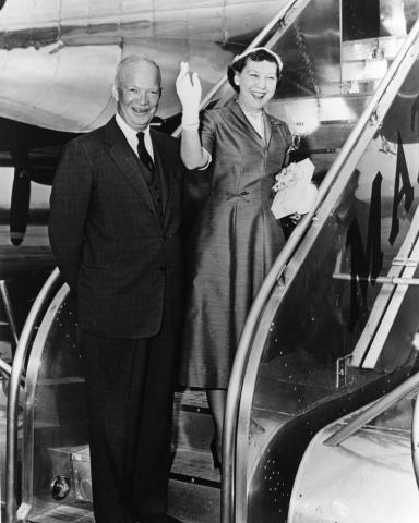 President and Mrs. Eisenhower depart National Airport for Denver, Colorado. August 21, 1954 [62-99]