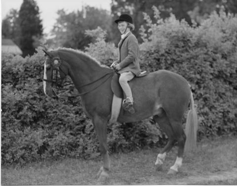 Susan Eisenhower on horseback, May 9, 1959.