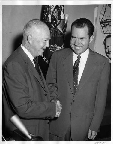 Photo of President Eisenhower and VP Richard Nixon