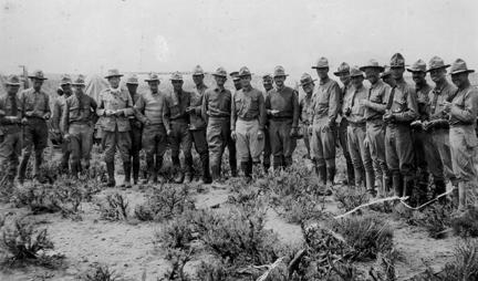 1919 Transcontinental Motor Convoy. Officers of the convoy pose in Carson City, Nevada.