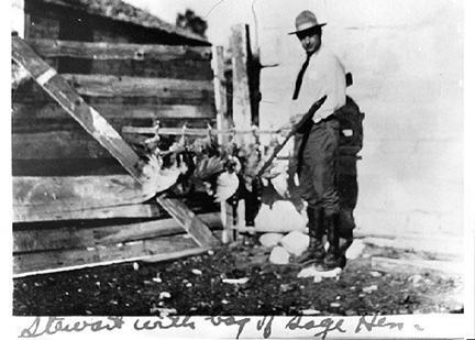 "Stewart with bag of sage hens" 1919 Transcontinental Motor Convoy.