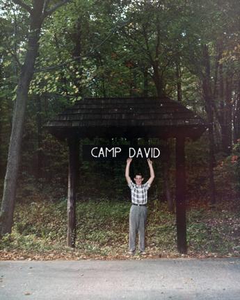 October 2, 1960 - David Eisenhower at the entrance to Camp David