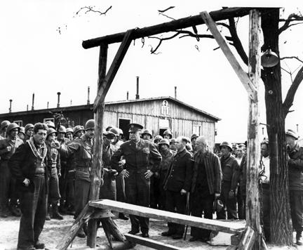 April 12, 1945 - Dwight D. Eisenhower views the gallows at Ohrdruf