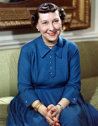 March 30, 1954 - Mamie Eisenhower in the White House Diplomatic Reception Room