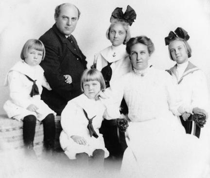 Seated Left to Right: Frances "Mike", Eda "Buster", Elivera - Standing Left to Right: John, Eleanor, Mamie