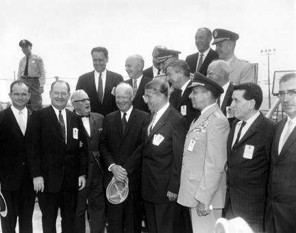 September 8, 1960 - Dwight D. Eisenhower and others participate in the dedication of the George C. Marshall Space Flight Center in Huntsville, Alabama. [72-3549-14]