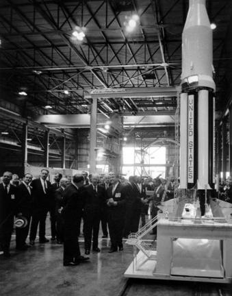 September 8, 1960 - Dwight D. Eisenhower tours the George C. Marshall Space Flight Center in Huntsville, Alabama. [72-3549-37]