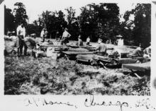 "At home, Chicago, Ill." 1919 Transcontinental Motor Convoy.