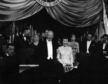 January 21, 1957 - Dwight D. Eisenhower and Mamie Eisenhower attend an inaugural ball [72-2064-15]