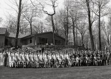May 1, 1960 - Group photo of Dwight D. Eisenhower and Mamie Eisenhower with Camp David personnel