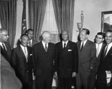 June 23, 1958 - Dwight D. Eisenhower receives a group of prominent civil rights leaders. [72-2785-1]