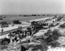 June 8, 1944 - U.S. troops set up command posts on Utah Beach