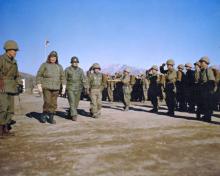 December 4, 1952 - Dwight D. Eisenhower (left) reviews troops of the Republic of Korea's Capitol Division [77-18-867]