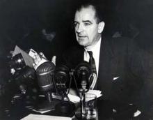 March 14, 1950 - Senator Joseph R. McCarthy testifying before the Senate Foreign Relations Committee.